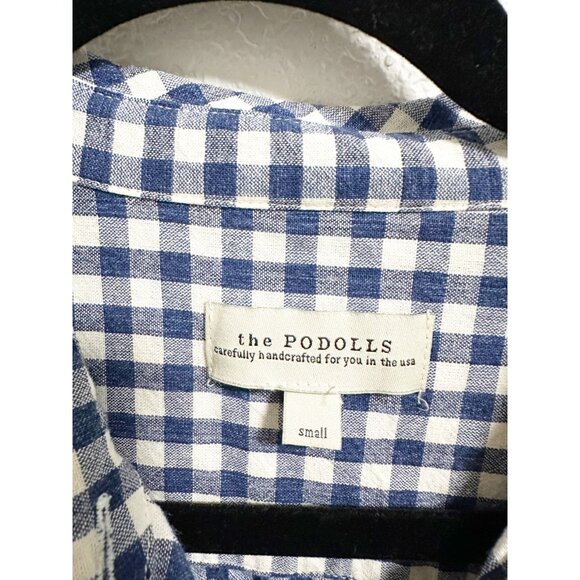 The Podolls Anthropologie Gingham Plaid Tie Waist Shirt Dress Short Sleeve Small - Picture 5 of 6